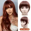 Flequillo Postizo de Comercio Exterior Pieza de Peluca para Mujer Sin Costuras Fibra Química con Patillas Pieza Única Flequillo Espeso Extensión de Cabello Venta al Por Mayor