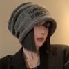 Sombrero de invierno para mujer, estilo coreano, popular en Internet, con cabeza grande, estilo perezoso, suave y ceroso, Baotou, cálido y con protección para los oídos.