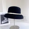Chapéu de Lã com Renda de Seda e Linho Estilo Hepburn, Abajur, Chapéu Casual Versátil de Inverno para Mulheres, Chapéu de Pescador Quente