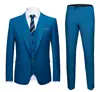 Conjunto de Terno Masculino Amazon Cross-Border com Botão Duplo, Terno de Casamento Slim Fit Estilo Coreano, Conjunto de Três Peças de Terno de Negócios para Noivo