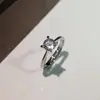 Nuevo Anillo Clásico Versátil de Zirconia Individual Versión Coreana Más Vendido Propuesta Seis Garras Quilate Abierto Ajustable