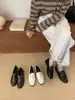 Mocasines de Estilo Británico de Nicho con Pliegues sin Cordones para Mujer Planos Redondos Versátiles para Viajes Cotidianos Zapatos Individuales Simples Zapatos Pequeños de Cuero
