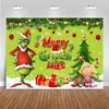 Tela de fondo temática de Grinch navideño de alta venta transfronteriza de Temu con impresión de alta definición para decoración de fotos de fiesta, en stock