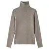 Suéter de punto elástico, ajustado, de cuello alto con cuello de volantes, mangas largas, tejido de canalé, perfecto como capa interior o capa base, top para mujer