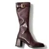 Botas de Montar Altas hasta la Rodilla con Punta Cuadrada y Tacón Alto 2026 Otoño/Invierno Nuevo Estilo Hebilla de Cinturón Cremallera Lateral Botas de Tacón Alto Adelgazantes para Mujer
