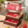 Caja de regalo de 12 piezas/8 piezas para el Festival de Medio Otoño, canasta de doble capa, adecuada para regalos de hotel y corporativos, estilo vintage, en stock, caja de pastel de luna vacía