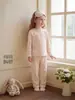 Ropa de casa para niñas jellybaby otoño nuevo conjunto térmico infantil para niños pequeños, conjunto cálido de ropa interior para bebé