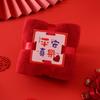 Toalla de regalo creativa con forma de piña color vino tinto y tarjeta cuadrada de regalo para boda, venta al por mayor