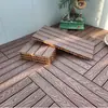 Piso de Madera Plástica Terraza Jardín Autocolocable Exterior Autoensamblable Balcón Patio Renovación Impermeable Anticorrosivo Piso sin Mantenimiento