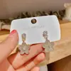 Brincos de Flor Cravejados com Diamantes, Brincos Pendentes Full-Diamond de Liga, Acessórios de Orelha Estilosos e Elegantes Super Estilo Fada, Brincos de Estilo Nicho