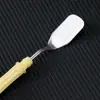 Raspador de tinta arte espátula plana pequeno raspador profissional pintura a óleo vara de aço inoxidável