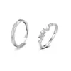 Anillos de Pareja, un Par de Anillos Vivos para Hombres y Mujeres, Anillos Abiertos de Moda y Sencillos, Regalos de Nicho de Alta Gama para el Día de San Valentín