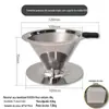 Filtro de café manual V60 porta-filtro sem papel funil para borra de chá filtro de café de camada dupla em aço inoxidável 304