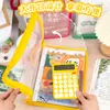 Bolsa de archivo portátil de color fluorescente bolsa de libros de alta calidad para llevar bolsa de almacenamiento con cremallera transparente A4