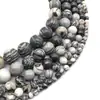 Piedra de Malla Negra Natural Cuentas Redondas Esmeriladas Cuentas Sueltas Fábrica de Joyería Transfronteriza Amazon Shopee Aliexpress Venta al por Mayor