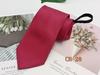 Corbata Roja con Cremallera para Hombre Fácil de Tirar Gratis Novio Padrino Corbata Casual de Negocios Hilo Rayado Teñido 8cm