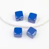 Ding Yi Lua Fria coloridas quadradas galvanizadas acrílico contas soltas furo reto com furo para passar fio contas diy acessórios para corrente de celular