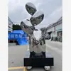 Escultura de Balão em Forma de Coração com Acabamento Espelhado em Aço Inoxidável Personalizada para Decoração Externa em Larga Escala de Chão, Ponto Popular para Fotos e Exibição Visual