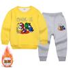 Traje para Niños Otoño e Invierno Niños Hombres Deporte Ocio Astronauta Forrado de Felpa Suéter Grueso Conjunto de Dos Piezas Ropa de Invierno Ropa Infantil de Moda