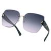 2024 Nueva Moda Gafas de Sol de Montura Grande con Protección Solar Sin Montura Combinables Vanguardistas para Mujer Estilo Coreano Gafas de Sol de Moda