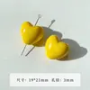 Corazón acrílico pintado de color Amarillo-Blanco-CaféCafé, anillo de ola, estrella y cono de helado, accesorios DIY para cadena de teléfono