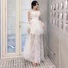 Vestido de Noche 2026 Estilo Nuevo Blanco Ligero Vestido de Boda con Aura, Sin Tirantes, Estilo Banquete, Como un Hada, Soñador, Vestido Estilo Bosque
