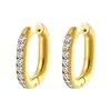 Suministro directo transfronterizo aretes de acero inoxidable con incrustaciones de circonita ovalada aretes versátiles para mujer aretes de lujo ligero modernos venta al por mayor