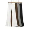 653-26 Verão Estilo Coreano Slim-Fit Estilo Ins Blogger Cintura Alta Flare Calça Longa Calças Casuais para Mulheres