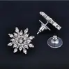 E751 Joyería de oído de moda Yiwu, pendientes de botón con diamantes brillantes de imitación, copo de nieve