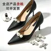 Accesorios para Zapatos de Tacón Alto de Mujer, Hebilla de Clip Multifuncional Desmontable Superior, Hebilla de Perla, Aleación Cristal Perla Transfronteriza