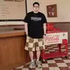 Ropa de Verano Nueva para Hombre Tallas Grandes Marca de Moda Algodón Puro Pesado Holgada Oversize Camiseta de Manga Corta Pulóver
