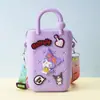 Monedero de silicona con forma de cueva cuadrada para niños, bolso cruzado para caminar, divertido y bonito bolso de silicona para cambio.