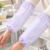 Mangas de limpieza para el hogar para mujer, adecuadas para otoño e invierno, impermeables, resistentes al aceite, duraderas, largas, diseño a rayas, para trabajos en la cocina, proporcionando protección para los brazos