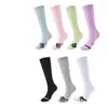 Calcetines Deportivos de Compresión Fina Renaissance Profesionales para Correr, Saltar la Cuerda, Fitness, Compresión del Músculo de la Pantorrilla, Calcetines Largos