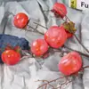 Personalización de fábrica simulación fruta baya caqui falso decoración del hogar planta rama de fruta fruta simulación caqui