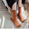 Calcetines para Mujer Estilo Japonés Color Sólido Longitud Media Algodón Cuatro Estaciones Ins de Moda Calcetines para Apilar Corea del Sur Delgados Combinan con Todo Calcetín Calcetines de Longitud Media para Mujer