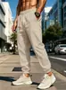 Nuevos pantalones de algodón y lino para hombre de moda europea y americana, holgados, de color liso, transpirables, con puños, pantalones casuales versátiles con cintura elástica para hombre