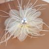 Pena Flor de Fio Tridimensional Pena de Avestruz Flor de Pérola Artificial Acessórios de Vestuário Acessórios de Cabelo Materiais Semiacabados Tiara