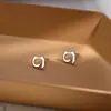 Lindos pendientes de aro simples de una palabra con campana y estrella de diamante para mujer, pendientes personalizados, pendientes, pendientes al por mayor