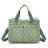 Nova Bolsa Feminina Versátil da Moda Estampa de Bolinhas Bolsa Tote Casual Moda Estilo Coreano Versátil Grande Capacidade Bolsa de Ombro