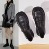 Zapatos Pequeños de Cuero Estilo Británico Zapatos de una Sola Capa para Mujer 2024 Nuevos Mocasines Planos de Primavera Combinan con Todo Zapatos Negros de Trabajo Slip-on