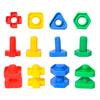Brinquedos Educativos Infantis plástico porca parafuso combinando conjunto bebê montagem parafuso de girar com a mão forma parafuso partícula grande