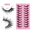 Pegamento para Pestañas Postizas Estilo Zorro Transfronterizo, Rizador Europeo y Americano, Maquillaje de Escenario Diagonal para Medio Ojo, Pestañas Postizas de Tallo Duro, Estilo de Una Sola Pieza