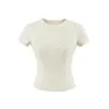 Camiseta de Manga Corta con Lunares, Cuello Redondo, Corte Ajustado, Favorecedora para Mujer, Dulce Estilo Blogger, Celebridad de Internet, Vacaciones, Top Corto Casual, Puro Deseo