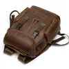 Mochila de Viaje Vintage para Hombre de Cuero Crazy Horse Transfronteriza Mochila Multifuncional de Cuero Genuino Cuero