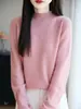 Suéter de punto de primera línea transfronterizo listo para usar para mujer, de corte holgado, con cuello semi-alto, nuevo suéter pullover de otoño e invierno, versátil y popular