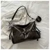 2026 Nuevo Estilo Coreano Ins Tachuelas de Estrella Bolso de Motocicleta Cuero Suave Bolso Tote de Gran Capacidad Bolso Multiusos para Viajes Diarios Casual