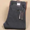 Calça Masculina de Lã Grossa Quente para Outono e Inverno, Alta Elasticidade, Lã, Perna Reta, Algodão, Luxuosa, Casual de Negócios