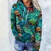 Sudadera con capucha de hombro nueva para mujer europea y americana 2024 primavera y otoño divertida holgada versátil moda top de mujer