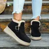 26 Botas de Nieve Gruesas Cálidas de Terciopelo Nuevo Estilo Suela Gruesa para Mujer Comercio Exterior Talla Grande Botines Moda Calzado sin Cordones de Terciopelo y Algodón